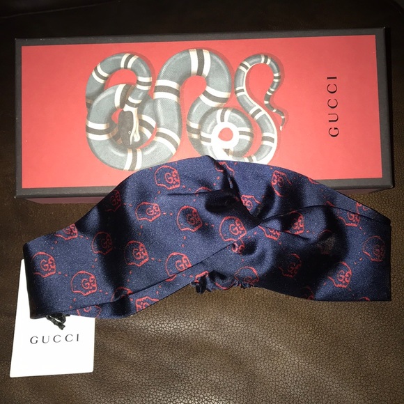 Gucci Accessories - GUCCI GHOST SKULL BLUE/RED HEADBAND W/SNAKE BOX